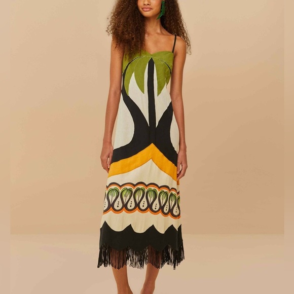 FARM Rio Off-White Coconut Tree Flow Dress - Picture 2 of 10